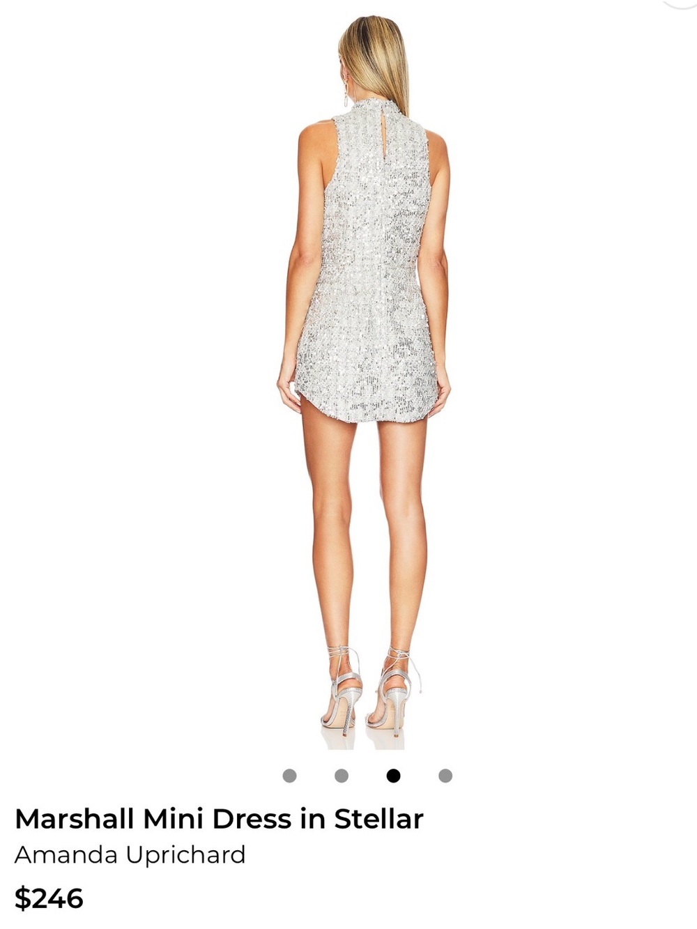 Amanda Uprichard Silver Sequin Mini Dress